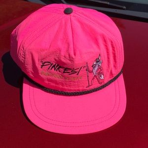 Vintage PINKESI fun food spirits pink baseball hat